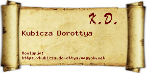 Kubicza Dorottya névjegykártya